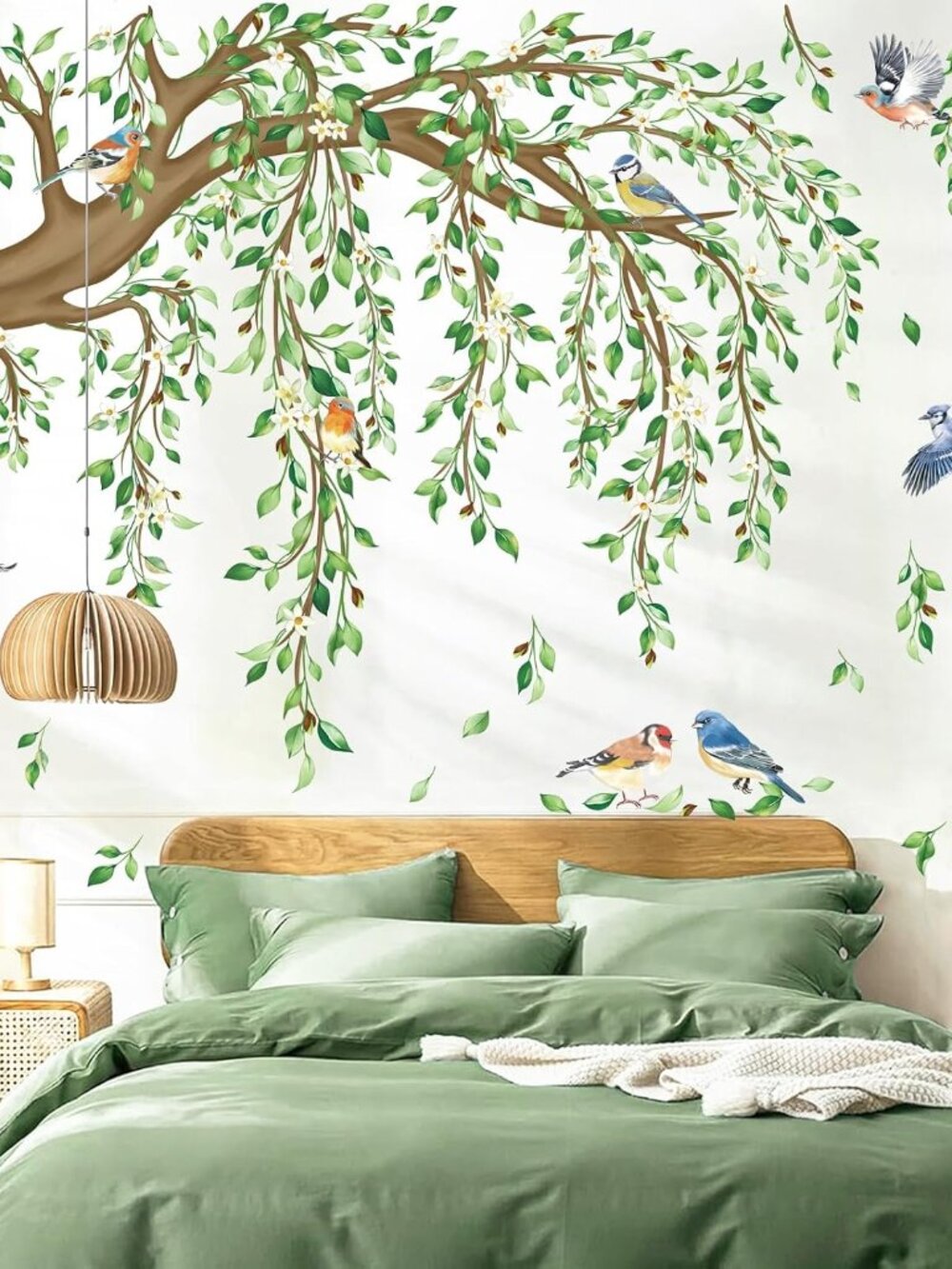 Tree Branch Hanging Vine Green Leaf Wall Decals Stickers XL